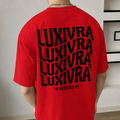 LUXIVRA Wave Logo Tee – Ivory Red