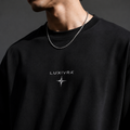 LUXIVRA Iconic Oversized Tee – Midnight Black