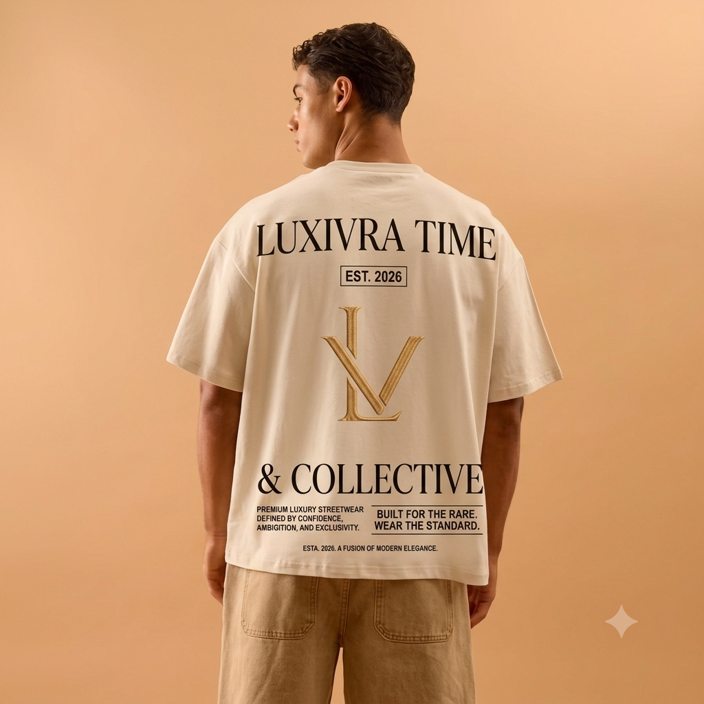 LUXIVRA TIME Oversized Premium T-Shirt | Crafted For Visionaries | Unisex