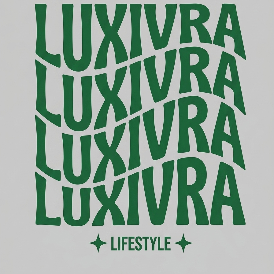 LUXIVRA Wave Logo Tee – Ivory White