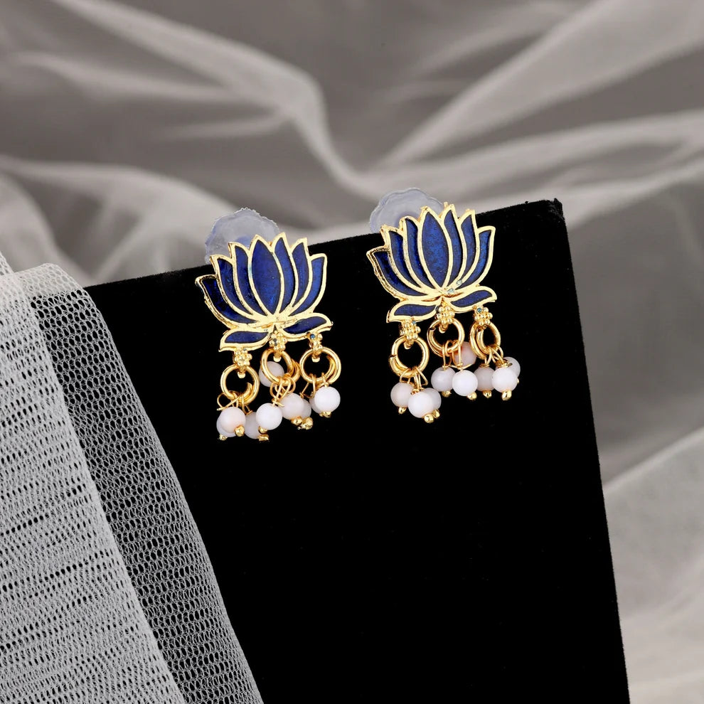 Lotus Pearl Gold-Tone Necklace Set